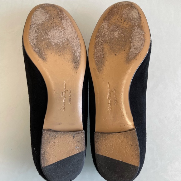 Salvatore Ferragamo Scotty Loafers - Black Velvet - Size 6.5 - Silver buckle - Picture 5 of 9